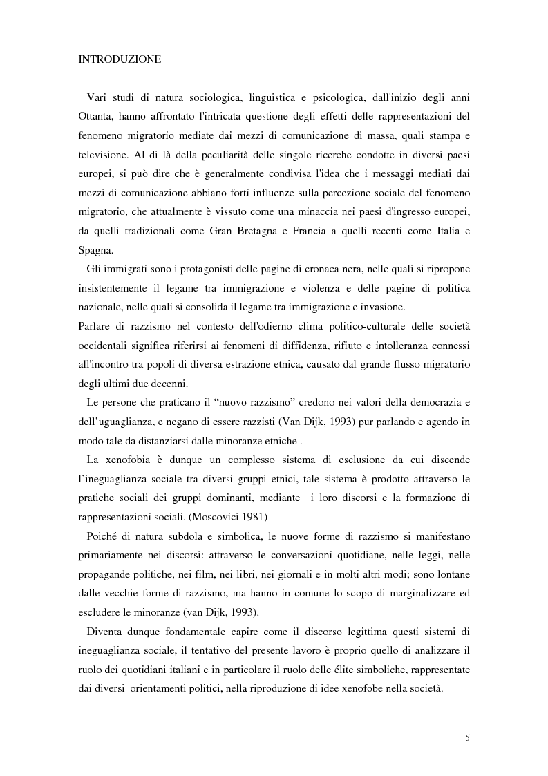 Anteprima della tesi: La rappresentazione dello straniero nella stampa quotidiana, Pagina 3