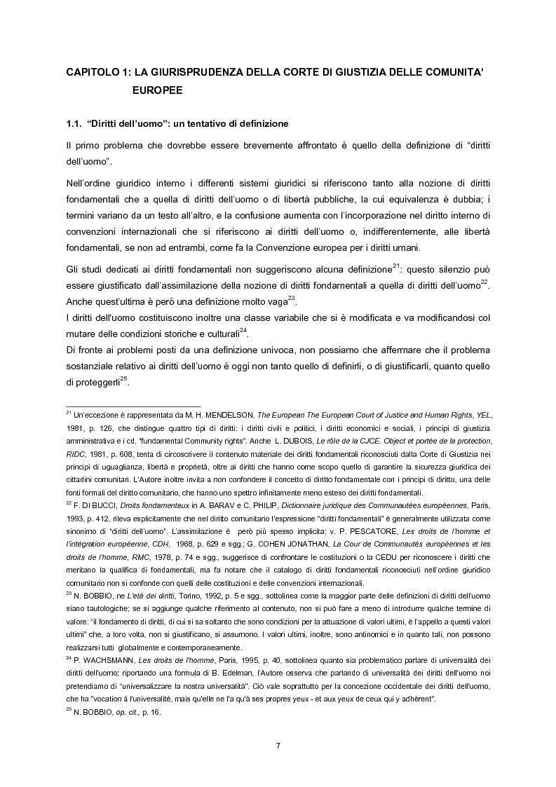 Anteprima della tesi: L'adesione della Comunità europea alla Convenzione europea dei diritti dell'uomo, Pagina 5