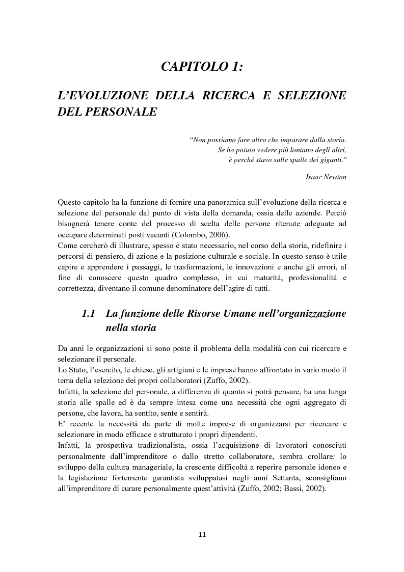 Anteprima della tesi: Criteri di scelta nel processo di selezione del personale: un'analisi empirica, Pagina 5