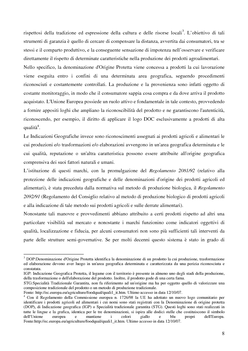 Anteprima della tesi: La filiera corta nel settore alimentare: tipologie e casi applicativi di studio, Pagina 6