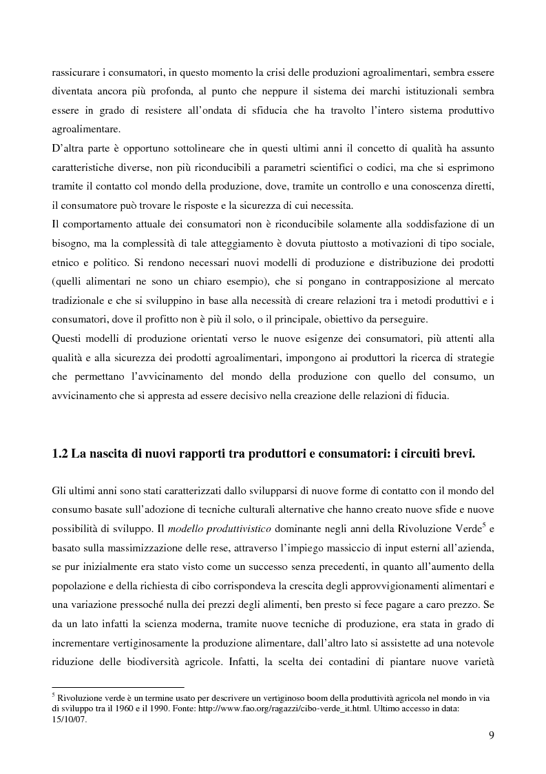 Anteprima della tesi: La filiera corta nel settore alimentare: tipologie e casi applicativi di studio, Pagina 7