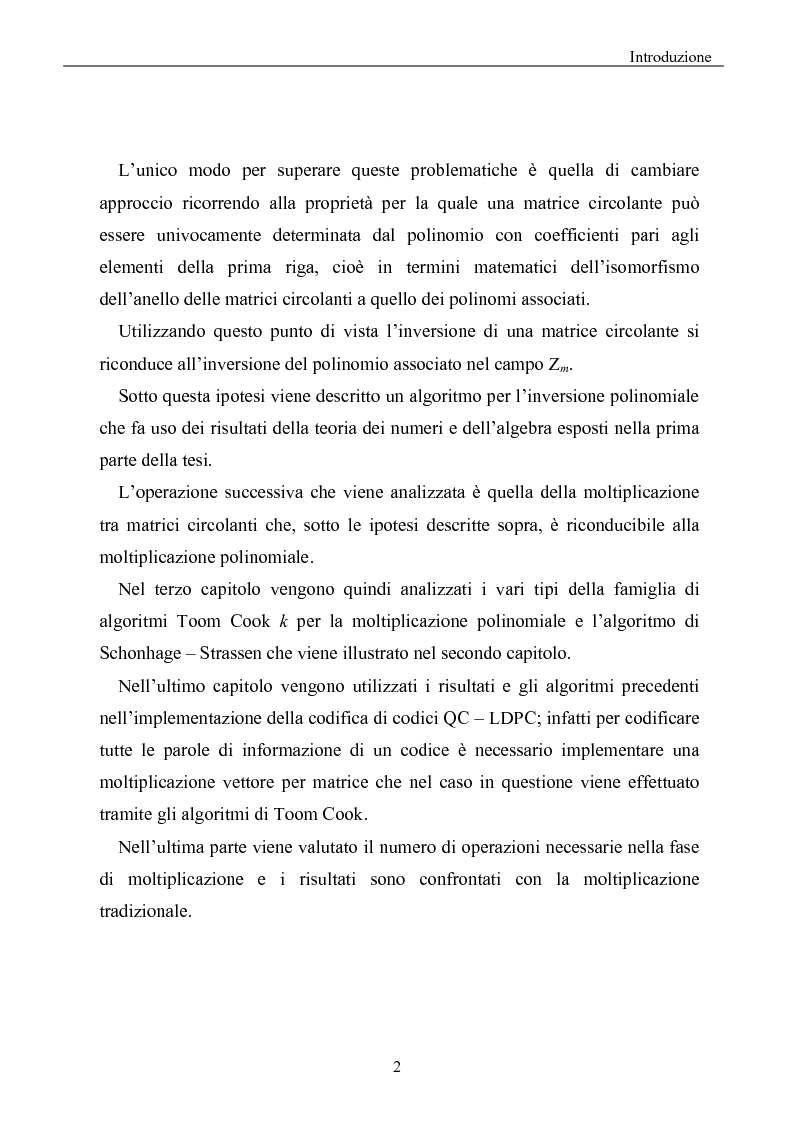 Anteprima della tesi: Elaborazione efficiente di matrici strutturate per codici correttori d'errore, Pagina 2
