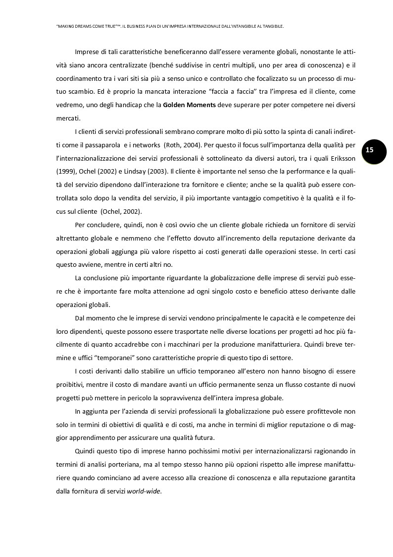 Anteprima della tesi: ''Making dreams come true''. Il business plan di un'impresa internazionale dall'intangibile al tangibile, Pagina 11
