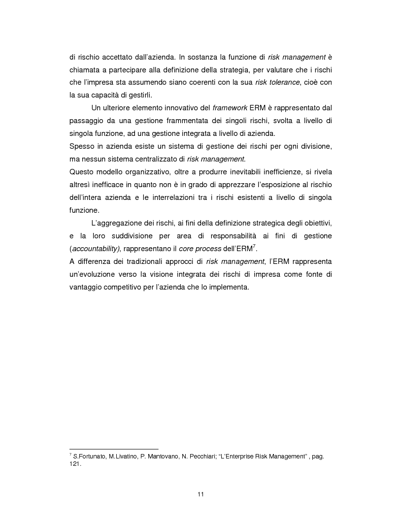 Anteprima della tesi: Enterprise risk management: applicazione del framework CoSO ad una realtà commerciale italiana, Pagina 5