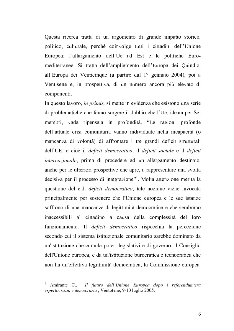 Anteprima della tesi: L'Ue tra allargamento e politiche euromediterranee, Pagina 2