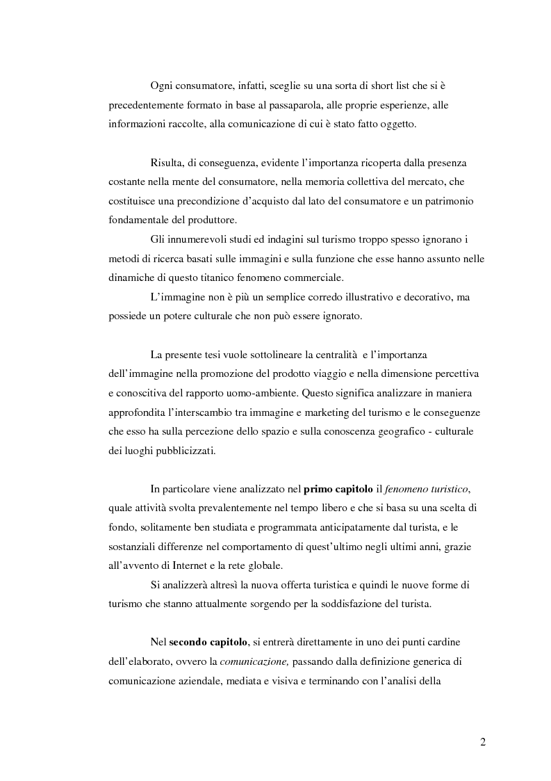 Anteprima della tesi: La comunicazione nel turismo: promozione e pubblicità degli operatori turistici, Pagina 2