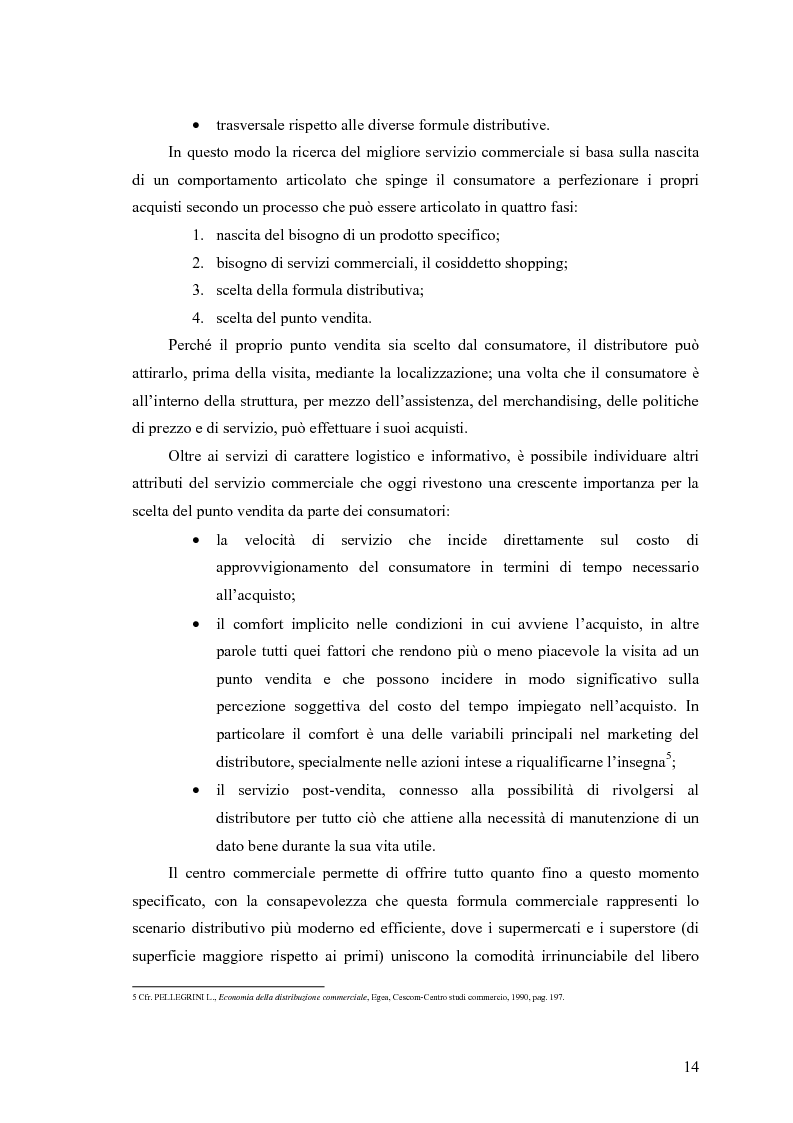 Anteprima della tesi: Le scelte di localizzazione dell’impresa commerciale: il caso del Centro Commerciale Mongolfiera di Molfetta (BA), Pagina 10