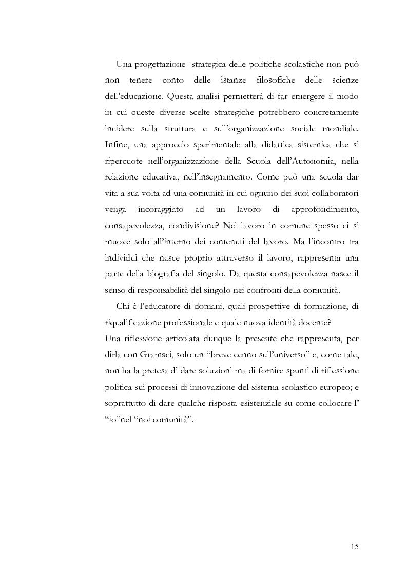 Anteprima della tesi: Individuo e comunità tra soggettività e complessità - Pedagogia sistemica e nuove frontiere delle politiche scolastiche europee, Pagina 10