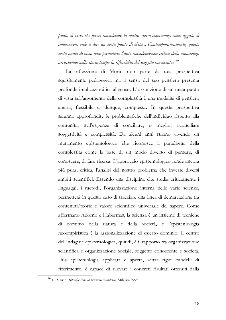 Anteprima della tesi: Individuo e comunità tra soggettività e complessità - Pedagogia sistemica e nuove frontiere delle politiche scolastiche europee, Pagina 13