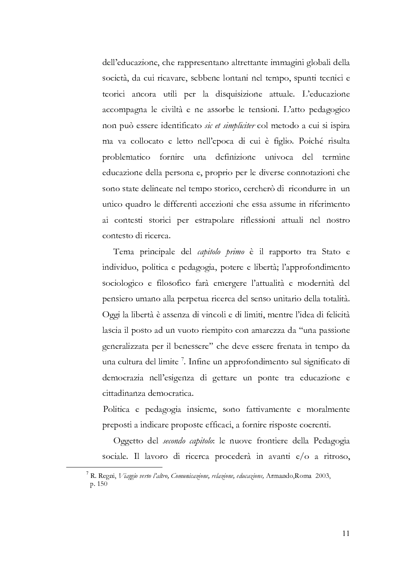 Anteprima della tesi: Individuo e comunità tra soggettività e complessità - Pedagogia sistemica e nuove frontiere delle politiche scolastiche europee, Pagina 6