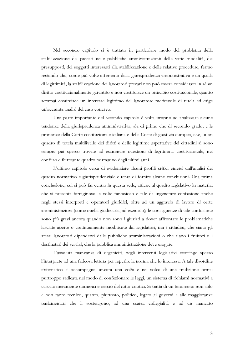 Anteprima della tesi: La nuova disciplina in materia di rapporto di lavoro a tempo determinato nelle pubbliche amministrazioni, Pagina 3