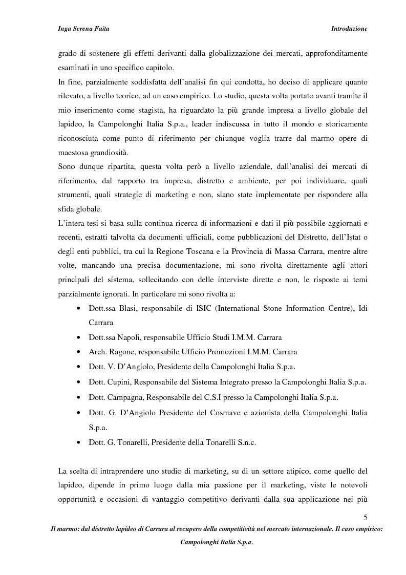 Anteprima della tesi: Il marmo: dal distretto lapideo di Carrara al recupero della competitività nel mercato internazionale. Il caso empirico: Campolonghi Italia S.p.a., Pagina 2