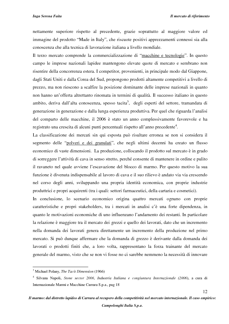 Anteprima della tesi: Il marmo: dal distretto lapideo di Carrara al recupero della competitività nel mercato internazionale. Il caso empirico: Campolonghi Italia S.p.a., Pagina 9