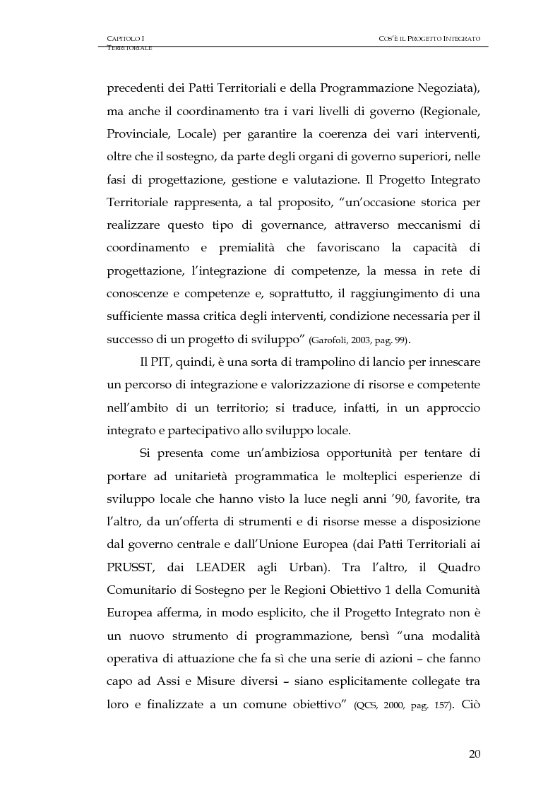 Anteprima della tesi: Progettazione integrata e sviluppo locale: il caso del PIT Locride, Pagina 13