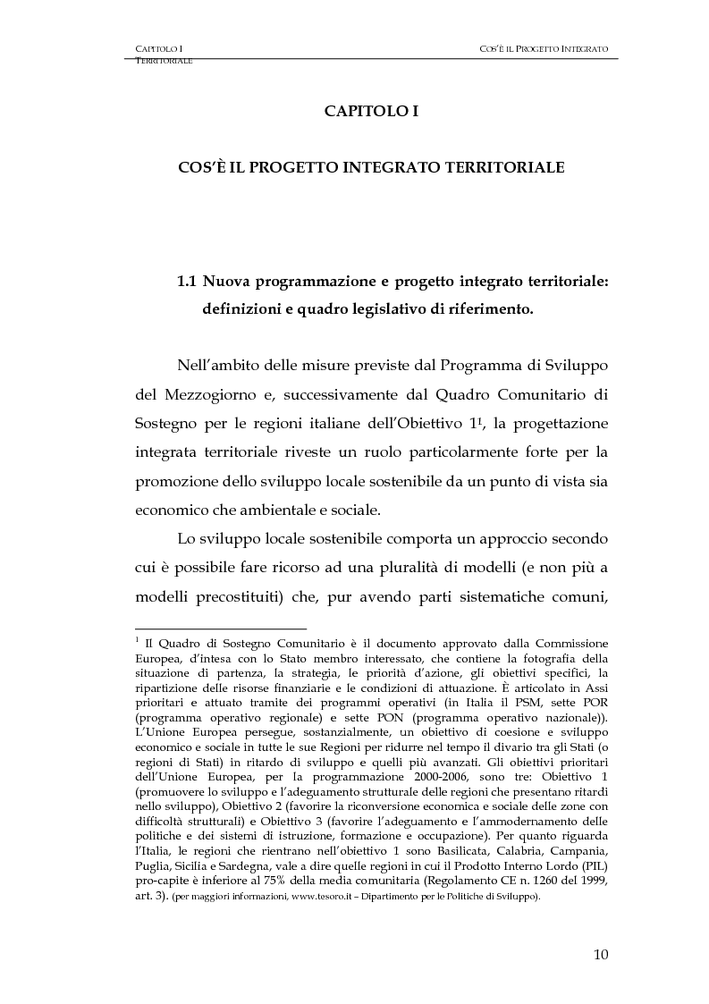 Anteprima della tesi: Progettazione integrata e sviluppo locale: il caso del PIT Locride, Pagina 3