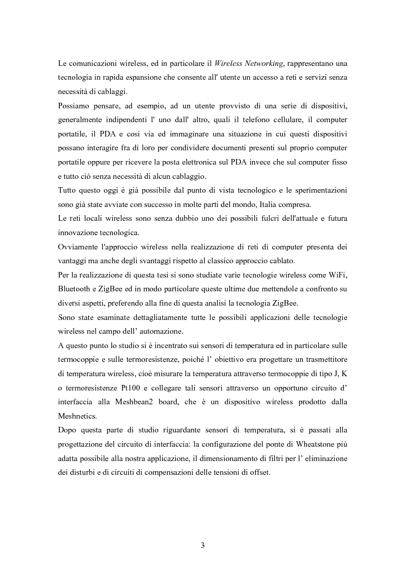 Anteprima della tesi: Interconnessione wireless di sensori per automazione industriale, Pagina 2
