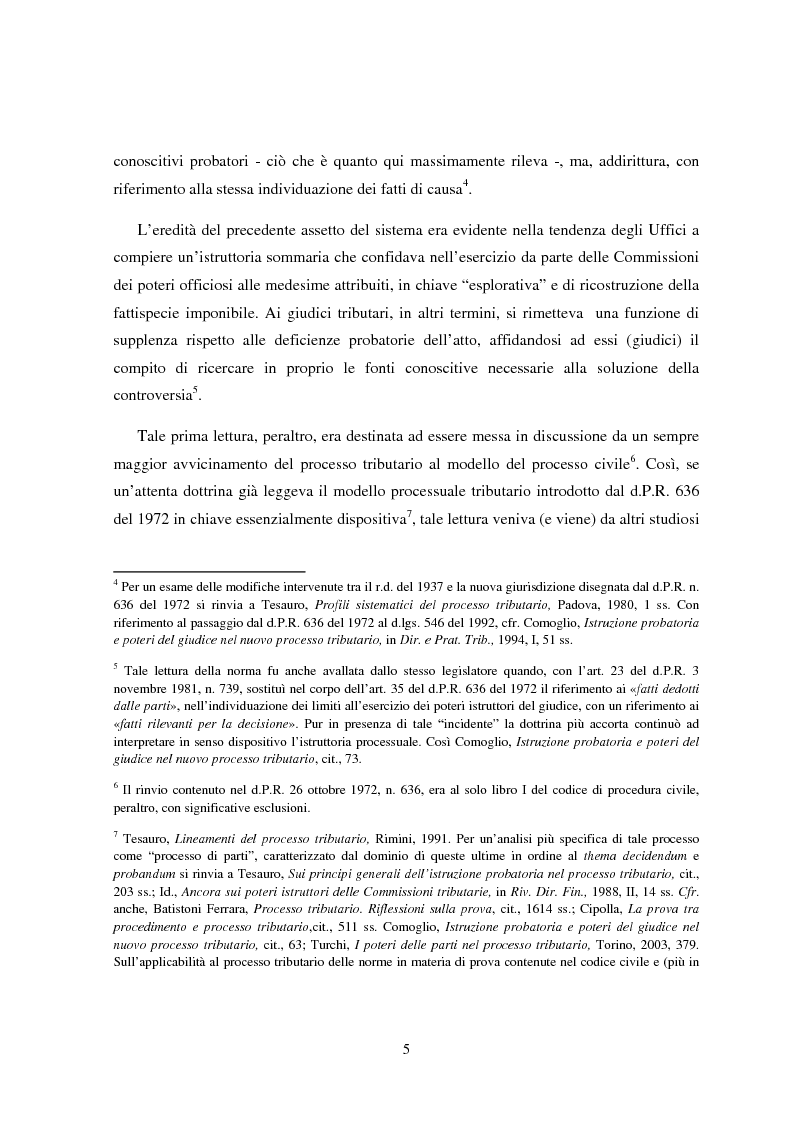 Anteprima della tesi: I poteri istruttori delle commissioni tributarie alla luce della sentenza n. 109 del 29/03/2007 Corte Costituzionale, Pagina 3