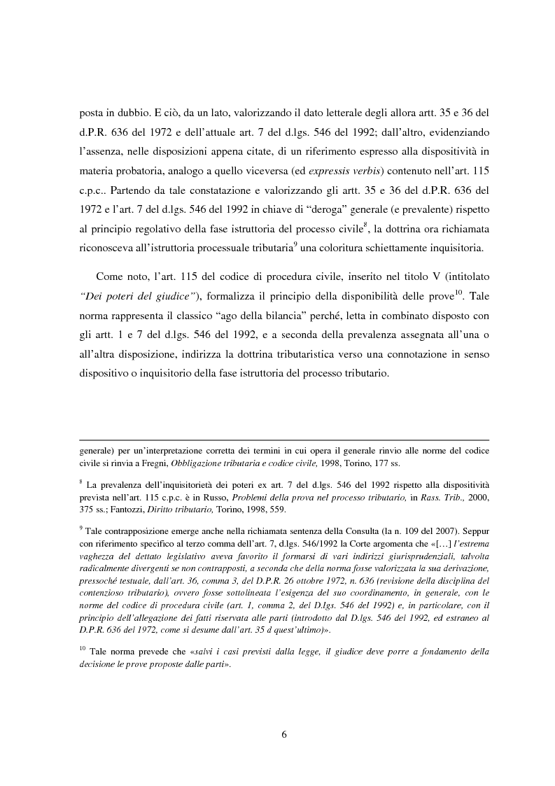Anteprima della tesi: I poteri istruttori delle commissioni tributarie alla luce della sentenza n. 109 del 29/03/2007 Corte Costituzionale, Pagina 4