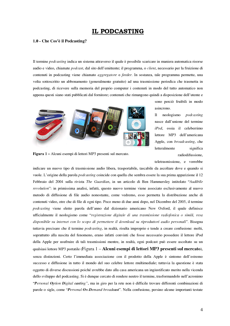 Anteprima della tesi: Nuovi media per la comunicazione: un’analisi del podcasting, Pagina 3