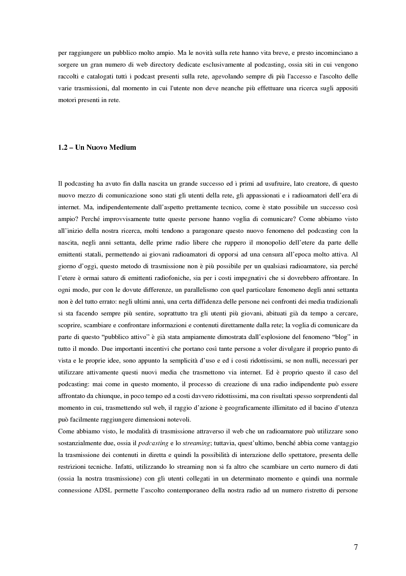 Anteprima della tesi: Nuovi media per la comunicazione: un’analisi del podcasting, Pagina 6