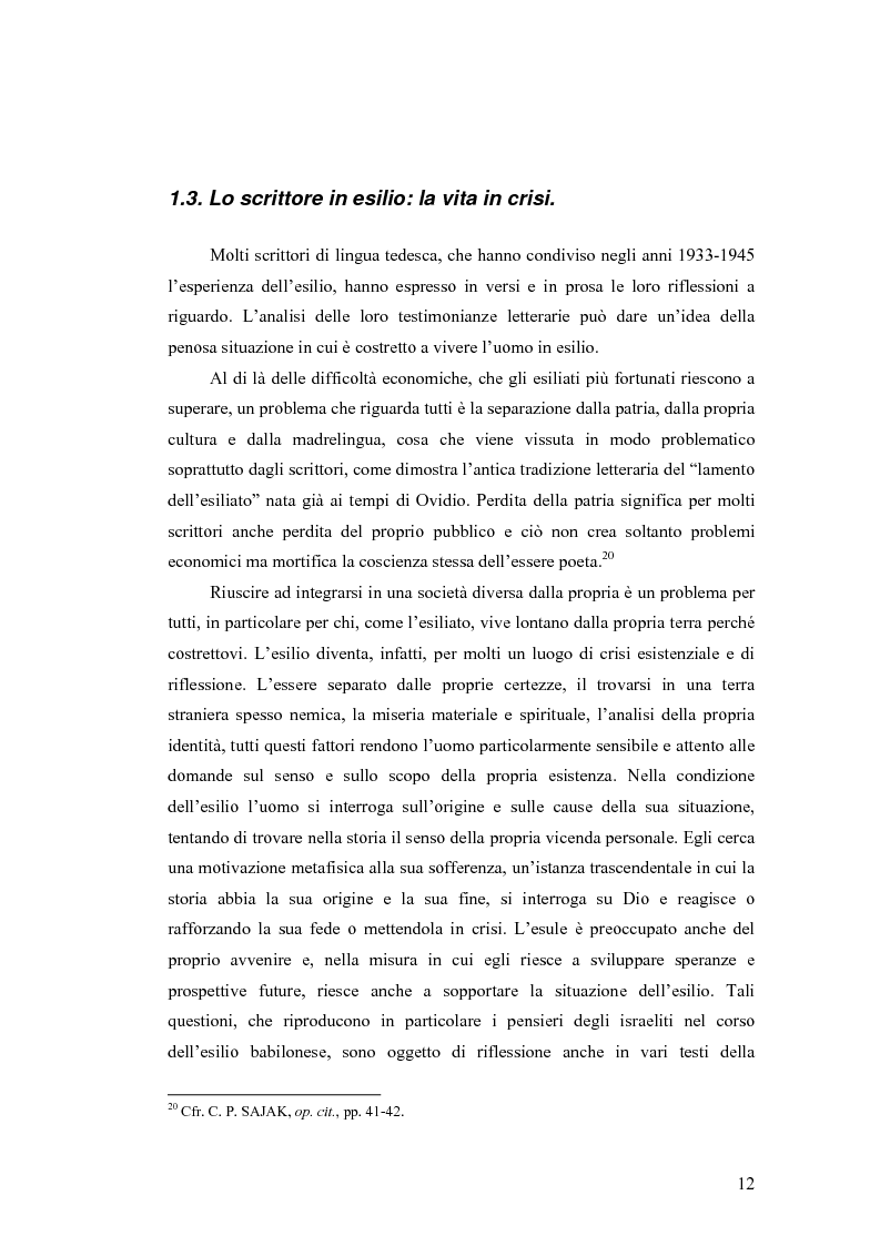 Anteprima della tesi: ''Alle grossen Gedichte haben den Wert von Dokumenten''. Le Svendborger Gedichte di Bertolt Brecht., Pagina 12