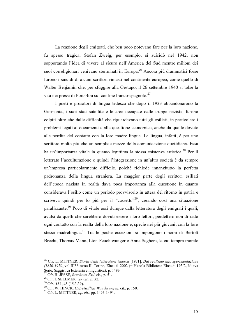 Anteprima della tesi: ''Alle grossen Gedichte haben den Wert von Dokumenten''. Le Svendborger Gedichte di Bertolt Brecht., Pagina 15