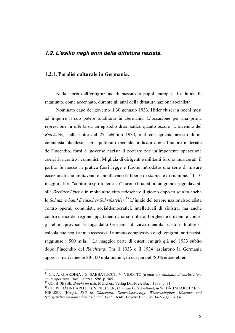 Anteprima della tesi: ''Alle grossen Gedichte haben den Wert von Dokumenten''. Le Svendborger Gedichte di Bertolt Brecht., Pagina 8