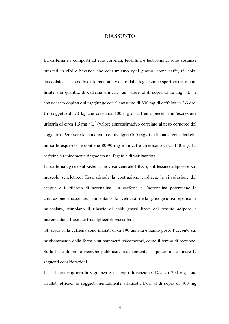 Anteprima della tesi: La caffeina: il doping illusorio? Effetti ergogenici della caffeina nelle performance degli sport olimpici, Pagina 2