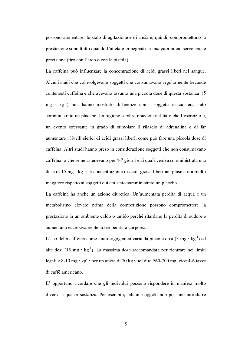 Anteprima della tesi: La caffeina: il doping illusorio? Effetti ergogenici della caffeina nelle performance degli sport olimpici, Pagina 3