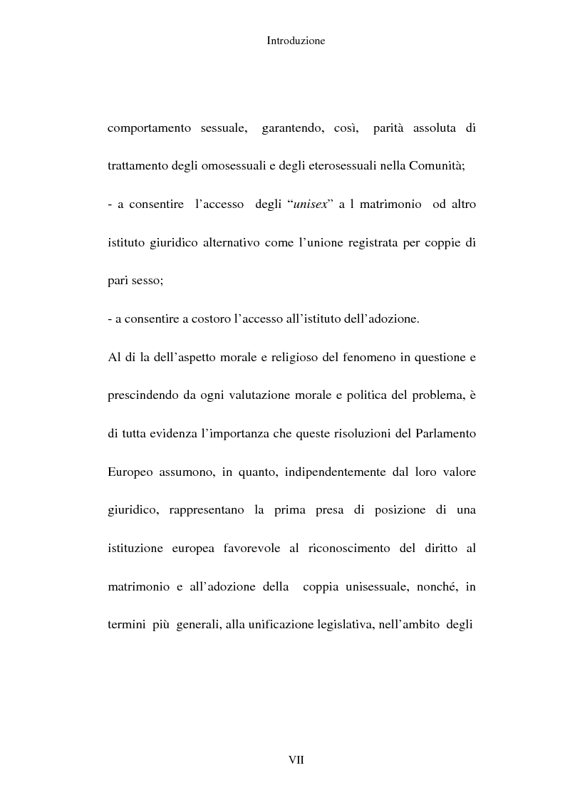 Anteprima della tesi: L'adozione per gli omosessuali tra direttiva europea e orientamento interno: esperienze a confronto, Pagina 7