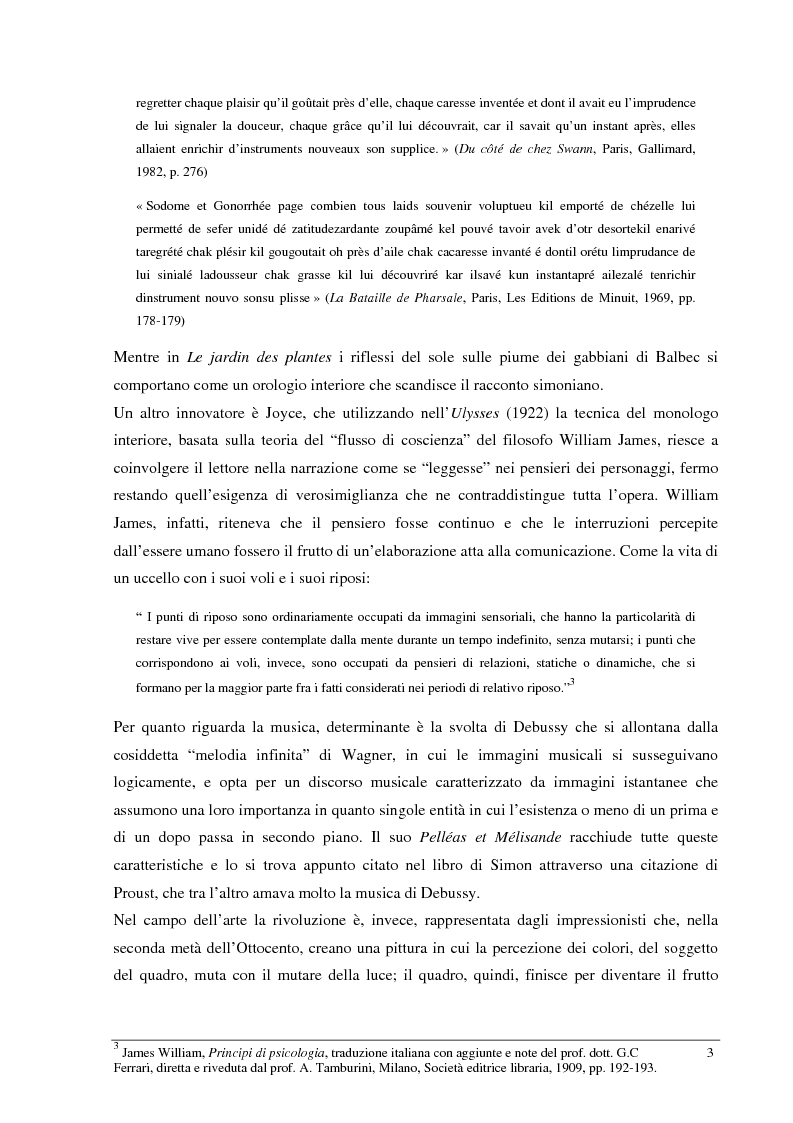 Anteprima della tesi: Le jardin des plantes di Claude Simon: proposta di traduzione di alcuni passi dell'opera, Pagina 3