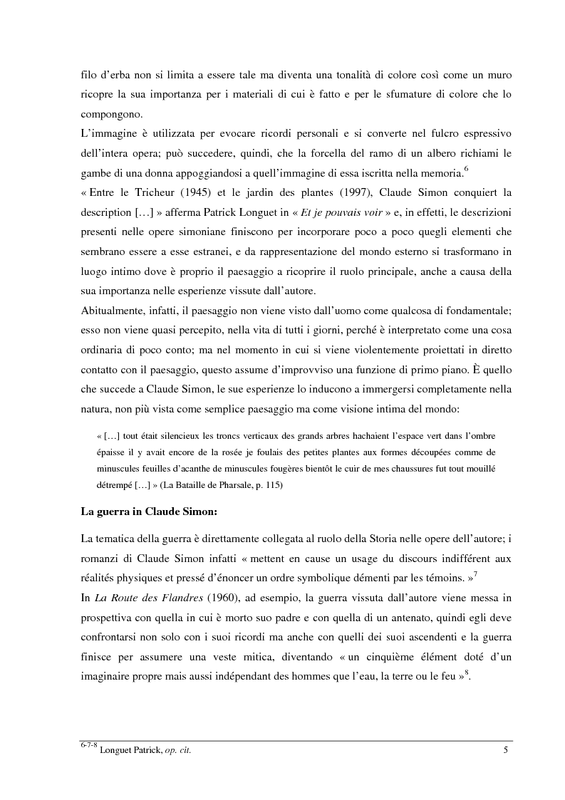 Anteprima della tesi: Le jardin des plantes di Claude Simon: proposta di traduzione di alcuni passi dell'opera, Pagina 5