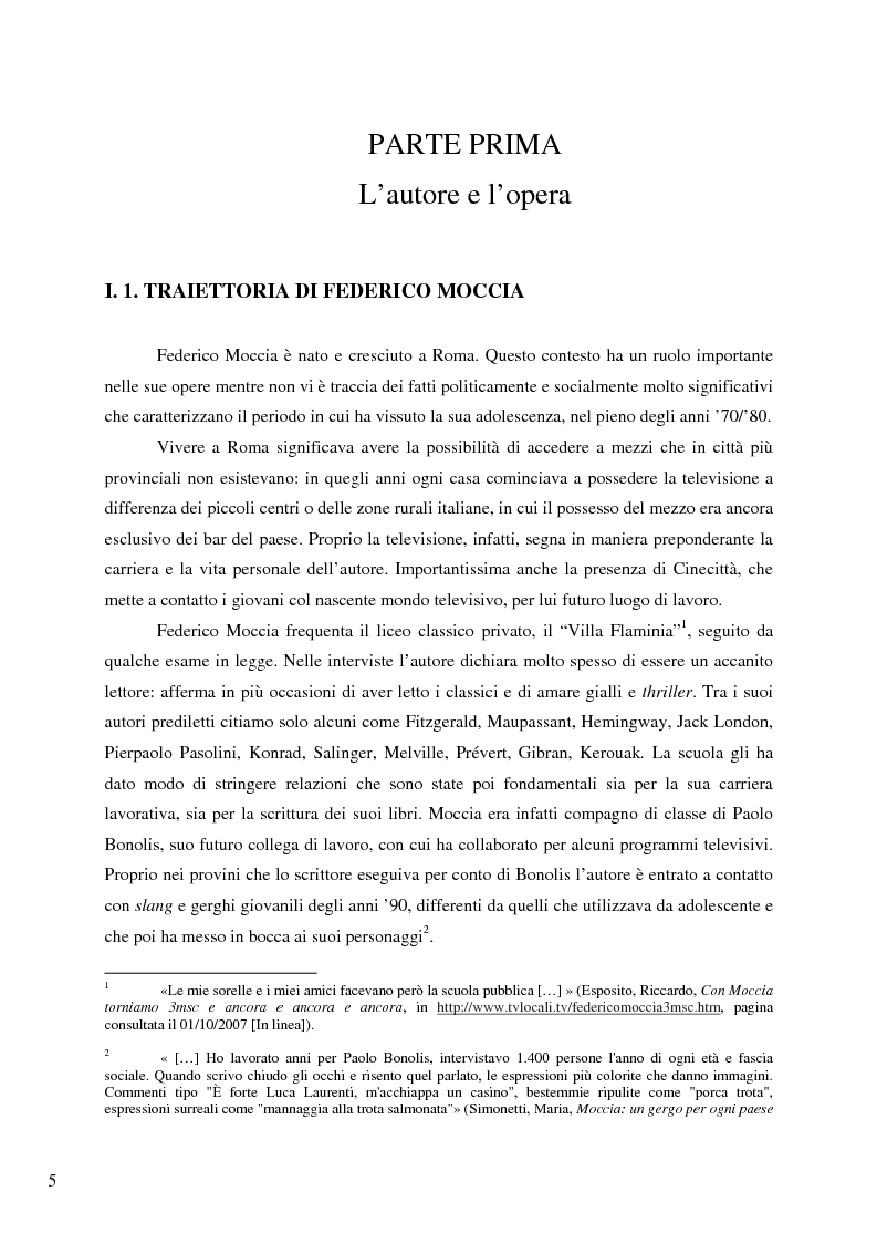 Anteprima della tesi: Il caso Federico Moccia: le ragioni di un successo che stenta a varcare i confini, Pagina 3