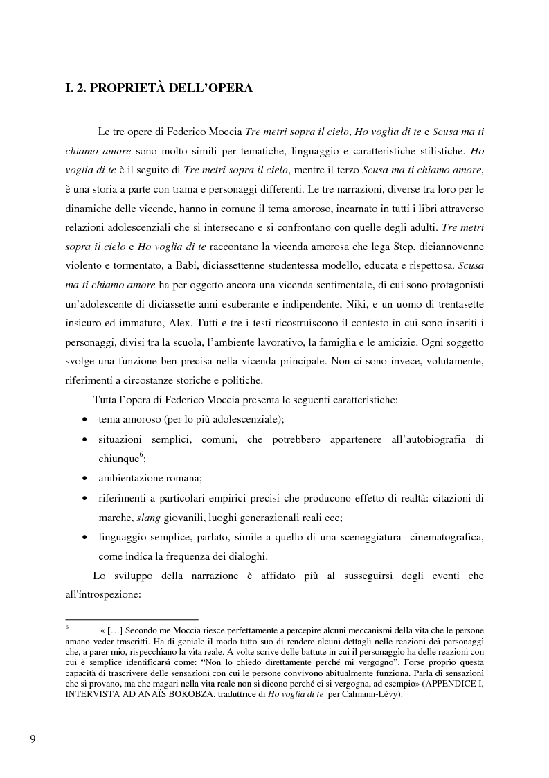 Anteprima della tesi: Il caso Federico Moccia: le ragioni di un successo che stenta a varcare i confini, Pagina 7