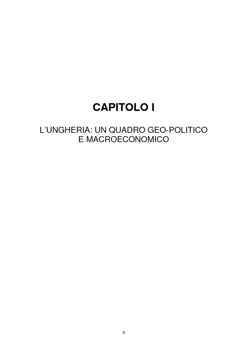 Anteprima della tesi: Lo sviluppo economico e territoriale in un paese dell'Est Europa: il caso dell'Ungheria, Pagina 3