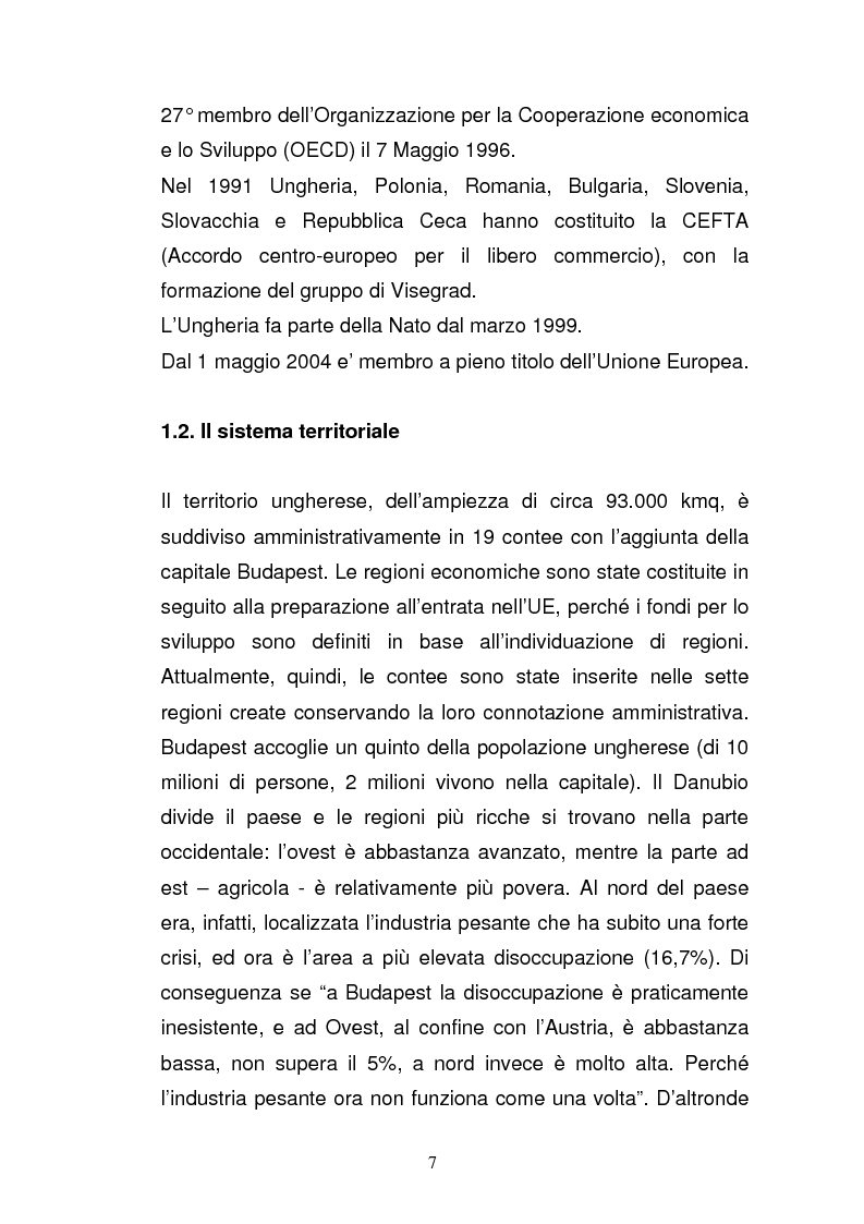 Anteprima della tesi: Lo sviluppo economico e territoriale in un paese dell'Est Europa: il caso dell'Ungheria, Pagina 6