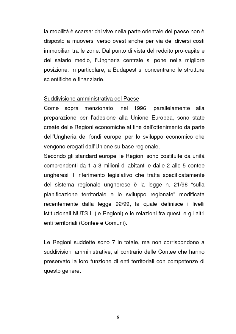 Anteprima della tesi: Lo sviluppo economico e territoriale in un paese dell'Est Europa: il caso dell'Ungheria, Pagina 7