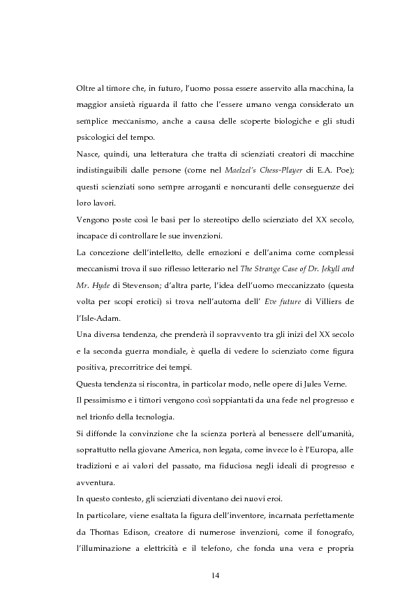 Anteprima della tesi: La figura dello scienziato stregone nella letteratura otto-novecentesca, Pagina 14