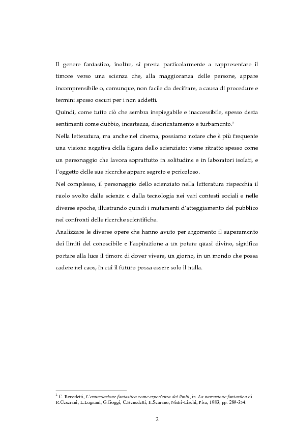 Anteprima della tesi: La figura dello scienziato stregone nella letteratura otto-novecentesca, Pagina 2
