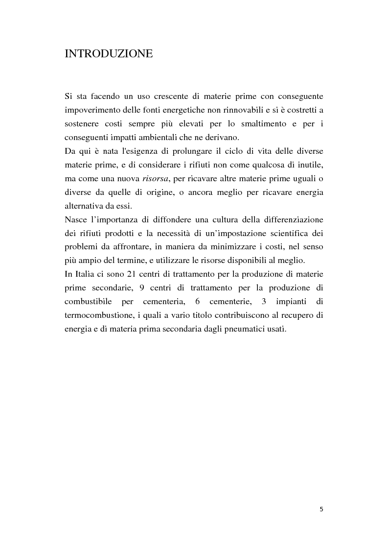 Anteprima della tesi: Valorizzazione di polverino e granulato per il recupero e riutilizzo di pneumatici fuori uso (PFU): aspetti tecnici e valutazione costi benefici, Pagina 3