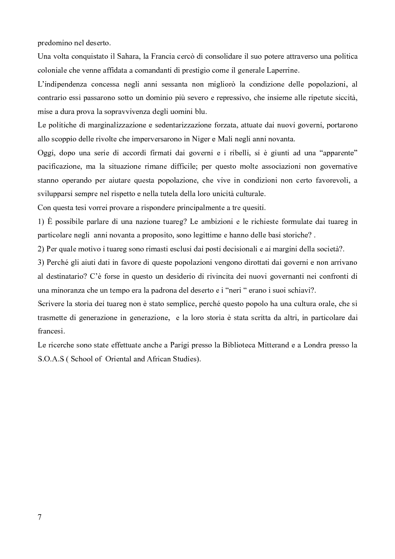 Anteprima della tesi: Tuareg: l'evoluzione storica di un popolo nomade, Pagina 2