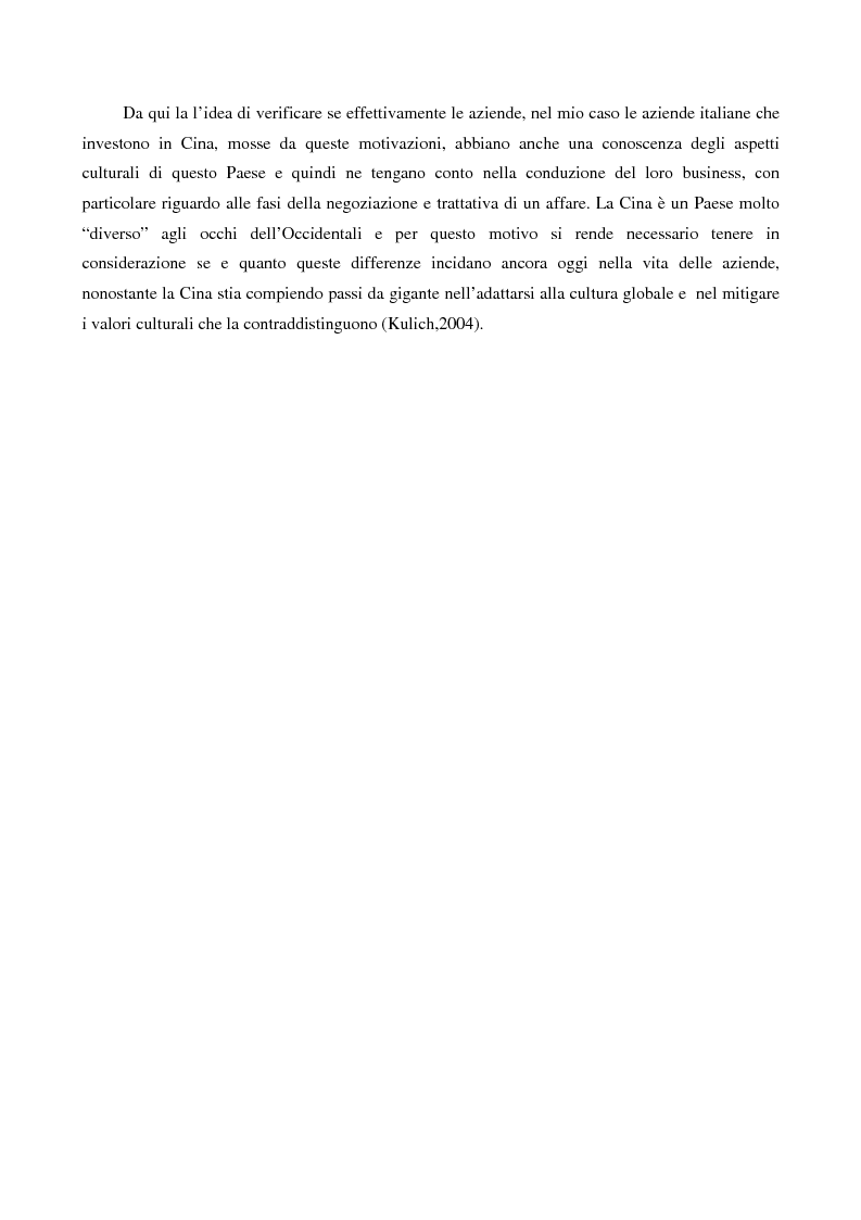 Anteprima della tesi: Negoziazione e trattativa commerciale tra Cina e Italia: la percezione delle imprese italiane, Pagina 2