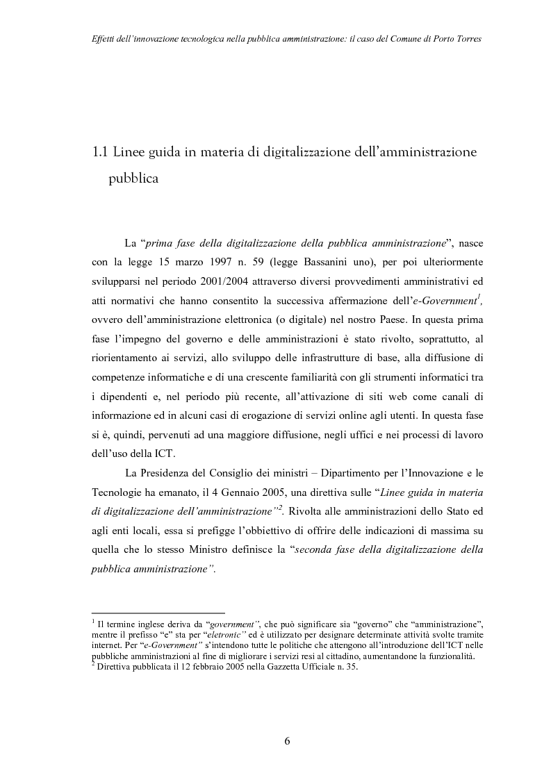 Anteprima della tesi: Effetti dell'innovazione tecnologica nella pubblica amministrazione: il caso del comune di Porto Torres, Pagina 3