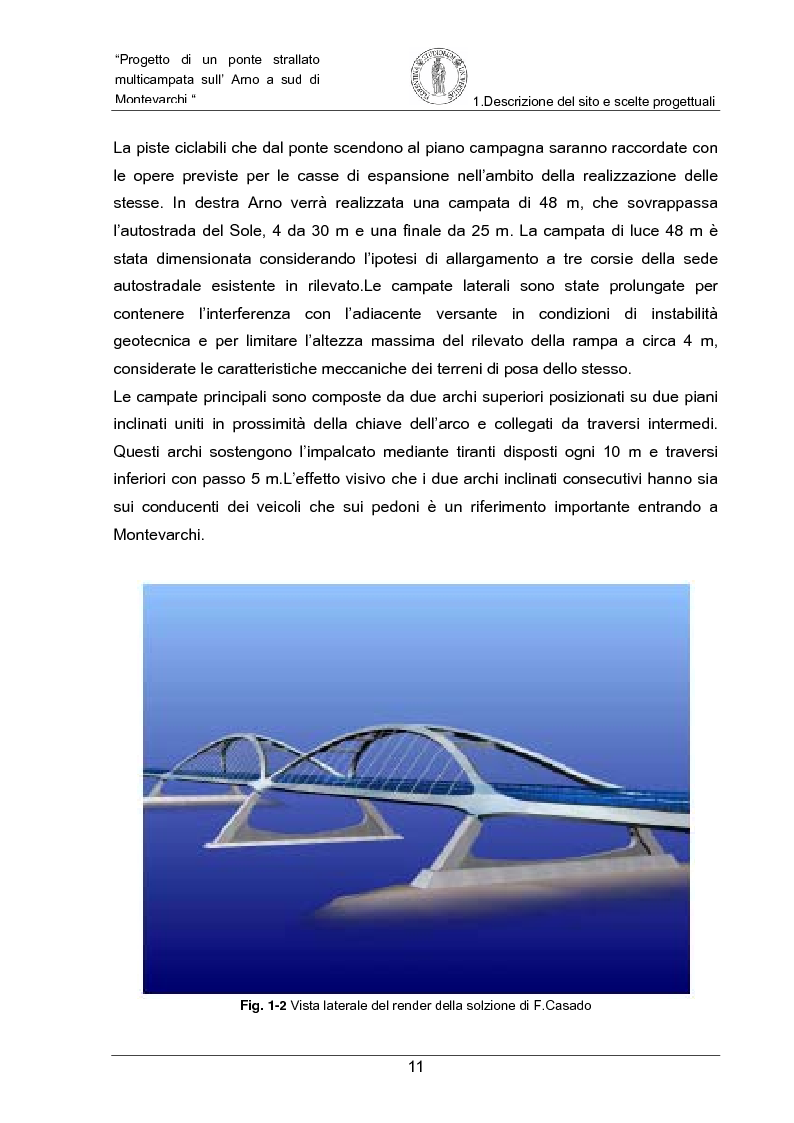 Anteprima della tesi: Progetto di un ponte strallato multicampata sull'Arno a nord di Montevarchi (AR), Pagina 5