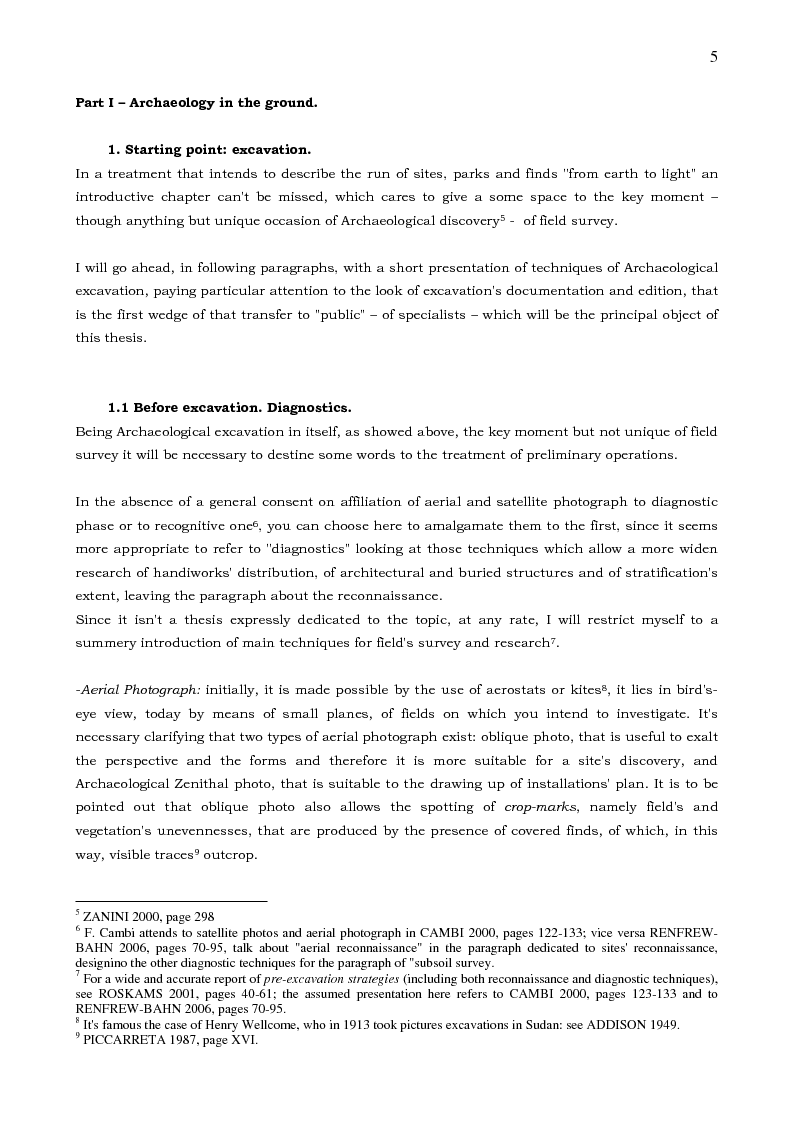 Anteprima della tesi: From Earth to Light, from Archaeological Site to Internet Website - Archaeology and Public between Excavation and Communication, Pagina 2