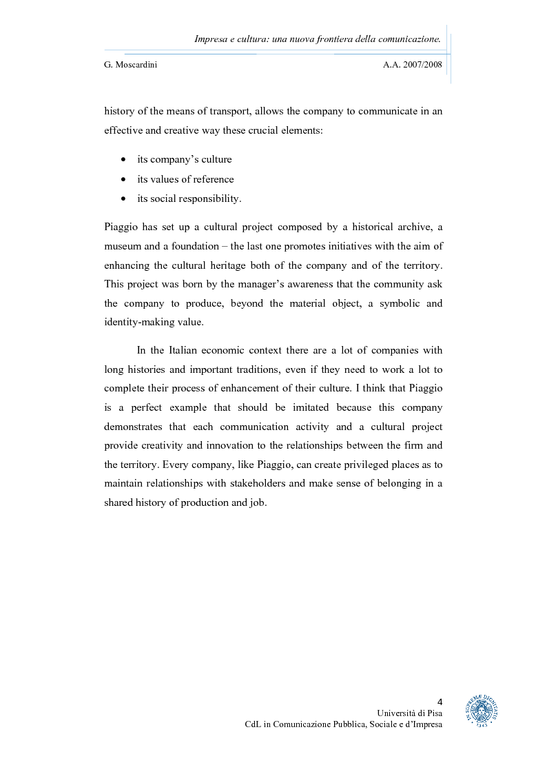 Anteprima della tesi: Impresa e cultura: una nuova frontiera della comunicazione, Pagina 2