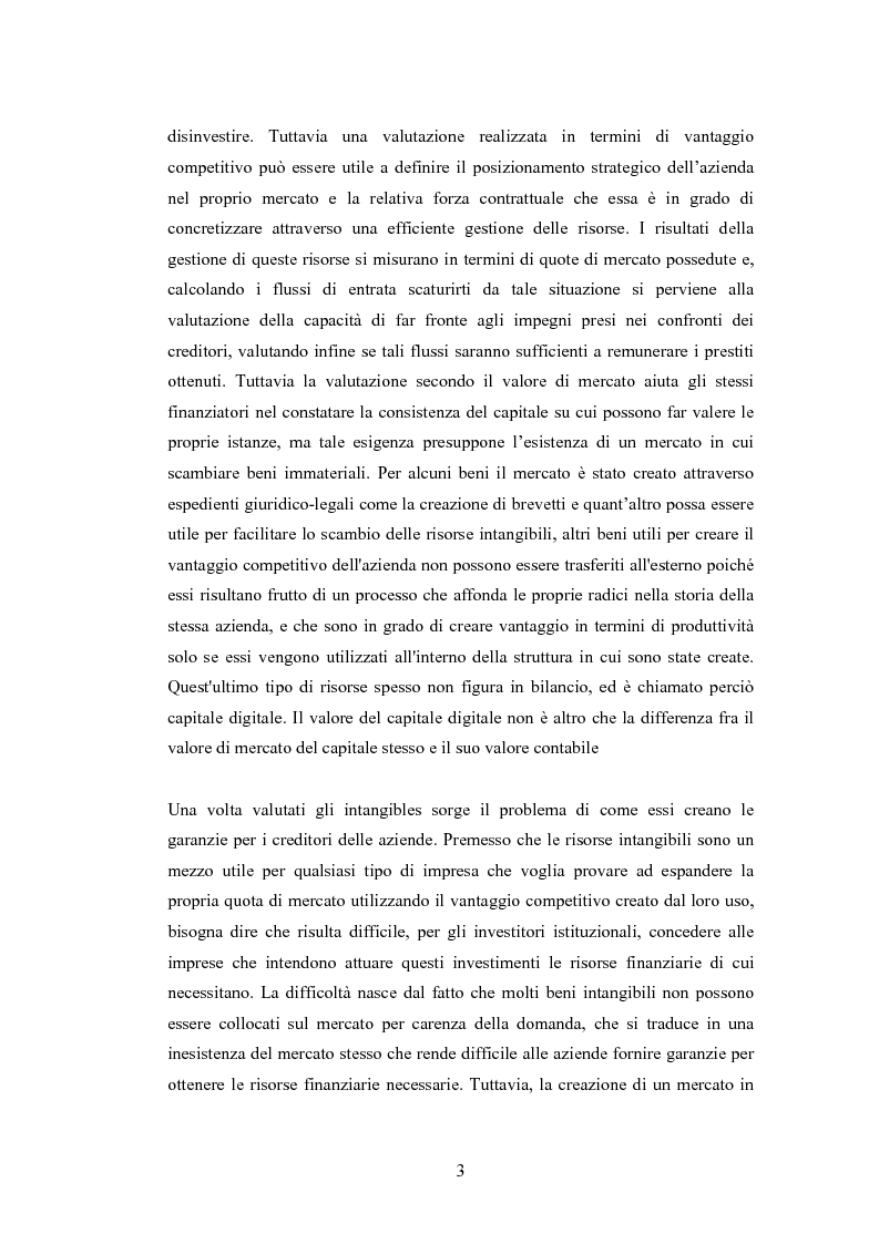Anteprima della tesi: Le risorse intangibili: aspetti strategici e di valutazione, Pagina 2