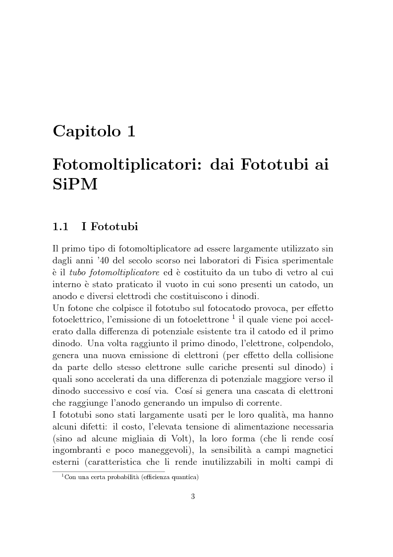 Anteprima della tesi: Studio dei parametri caratteristici di fotomoltiplicatori multipixel a stato solido di tipo SiPM, Pagina 3