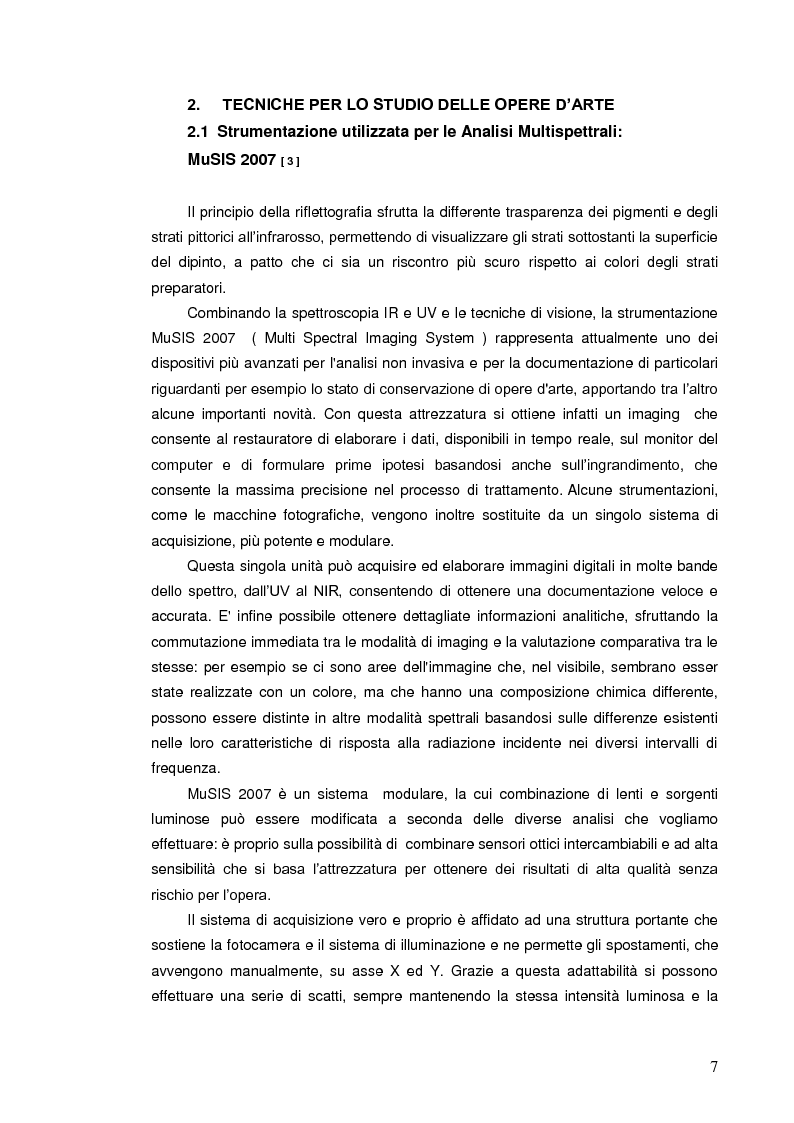 Anteprima della tesi: Indagini multispettrali e di fluorescenza Xrf per la caratterizzazione dei materiali pittorici su un dipinto di Massimo d'Azeglio, Pagina 4