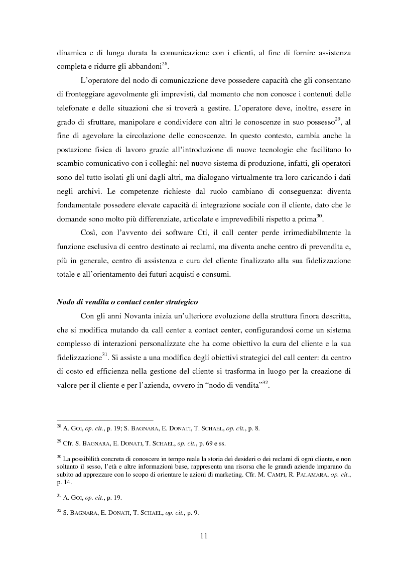 Anteprima della tesi: Il lavoro nei call center: organizzazione e profili giuridici, Pagina 11